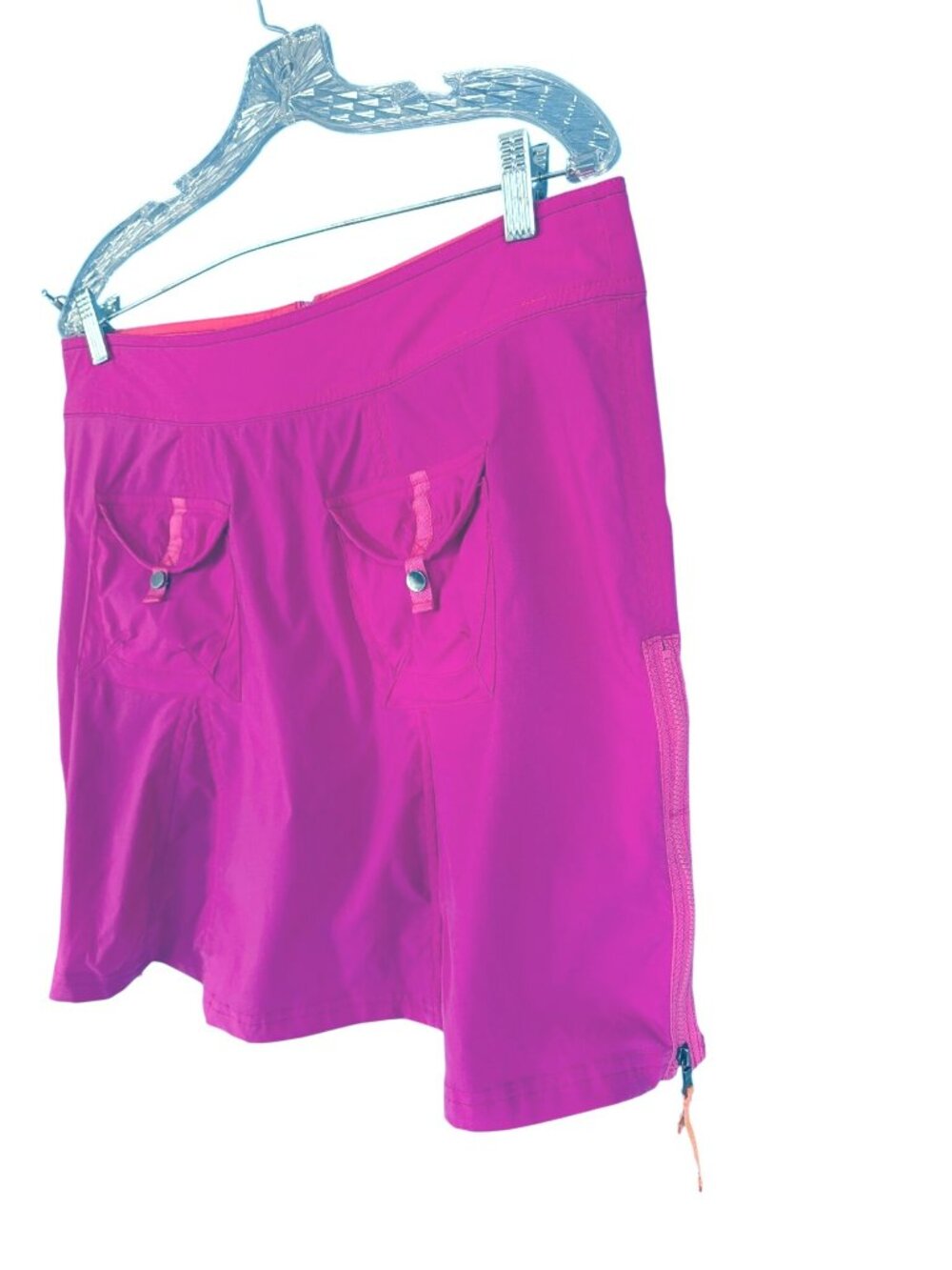 NWOT Title Nine Trail Mix Pink Athletic Travel Side Zip Cargo Skort Skirt 10 - Picture 4 of 13